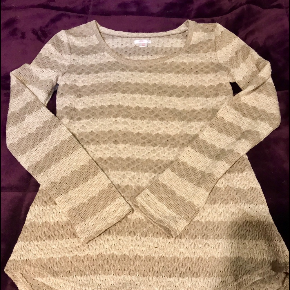 Tan knitted long sleeve top
